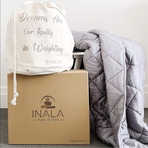 Inala Heavy Blanket 15 lbs, 100% Cotton, Light Gray - Queen Size Heavy Comforter